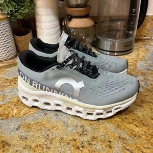 On Running CloudMonster Women's Grey White Cloudswift Running Shoes